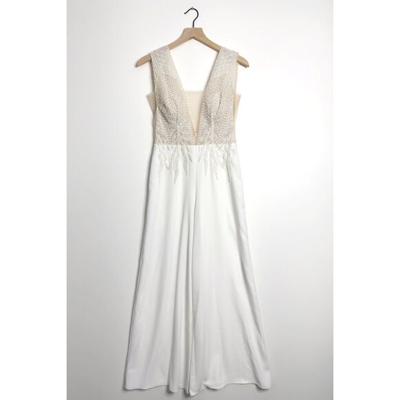 MICHELLE ROTH Bari Jumpsuit Wide Leg Beaded - Picture 1 of 13